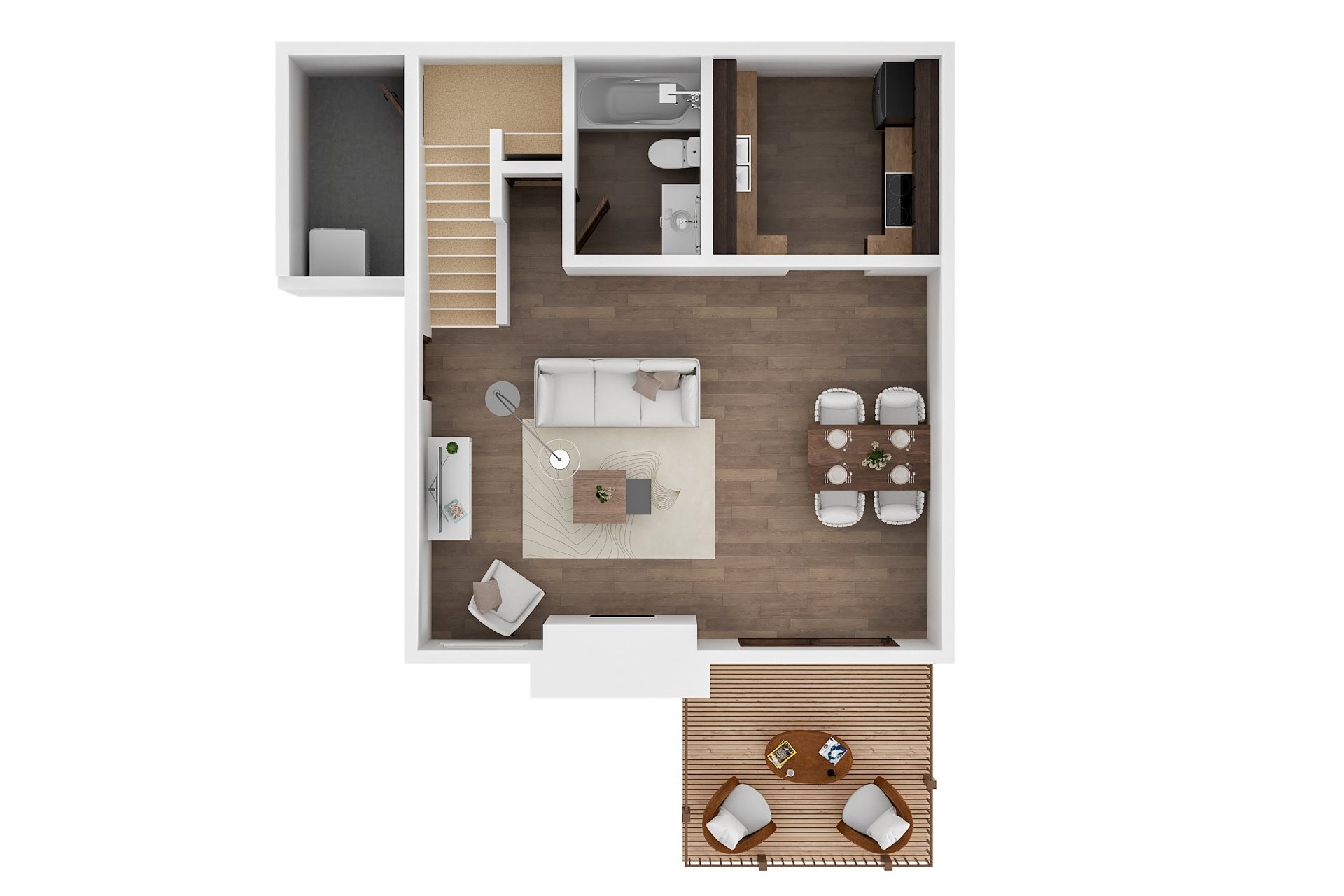 One Bedroom Loft floor plan